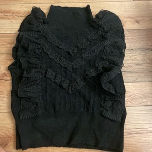 Zara ruffled knit blouse Used once